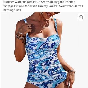 Womens shirred one piece swimsuit